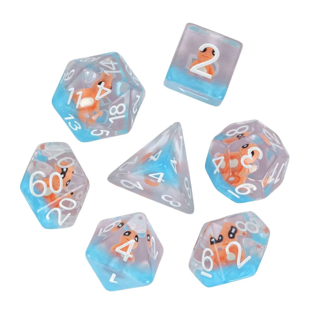 Cusdie 7 SKULL DND Dices Transparent D4 D6 D8 D10 D% D12 D20 Polyhedral Dice Set for D&D Pathfinder Role Playing Board Games