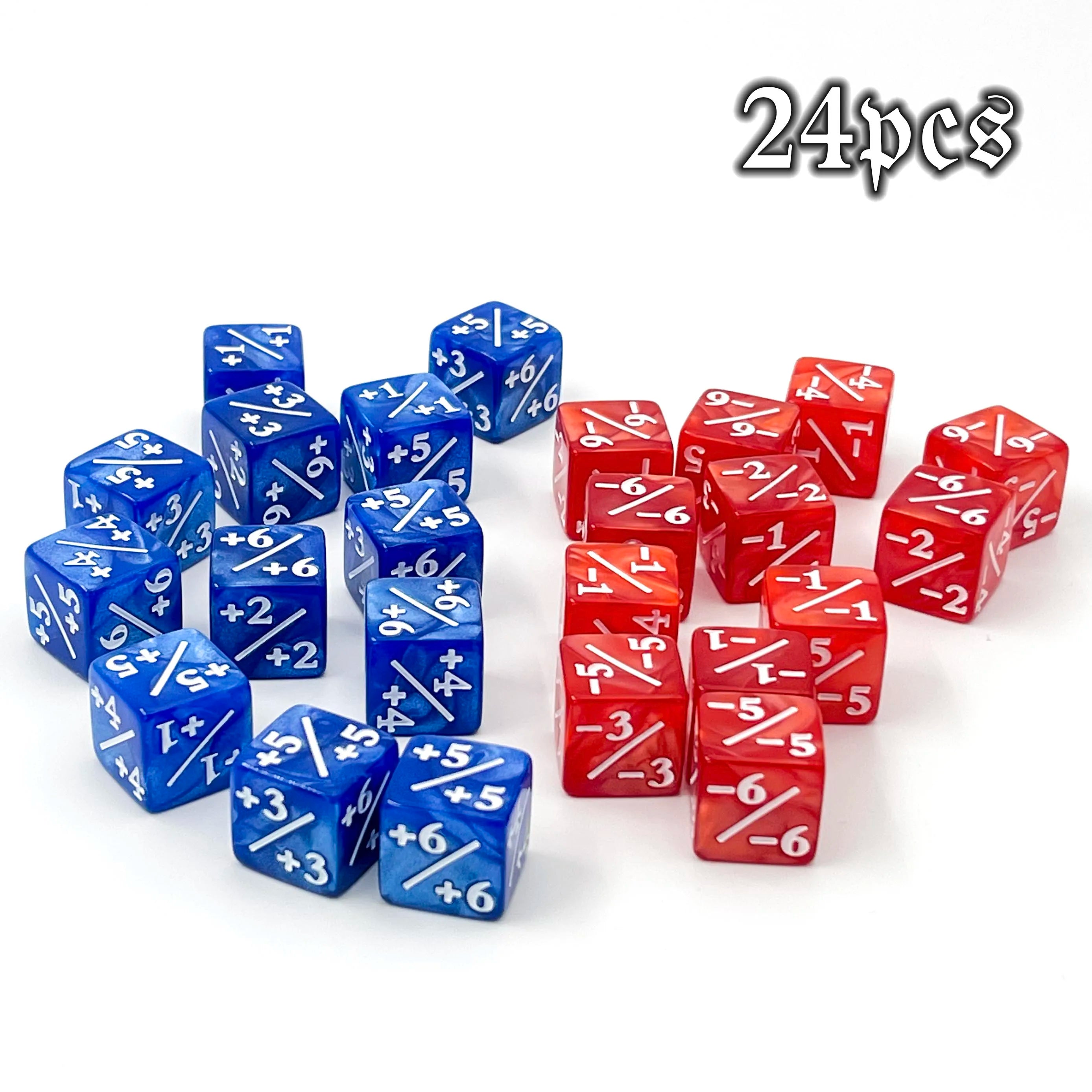 24 Pcs MTG Dice Counter  Life Tokens Negative Plus One Dice Set for MTG, TCG, Card Game Accessories