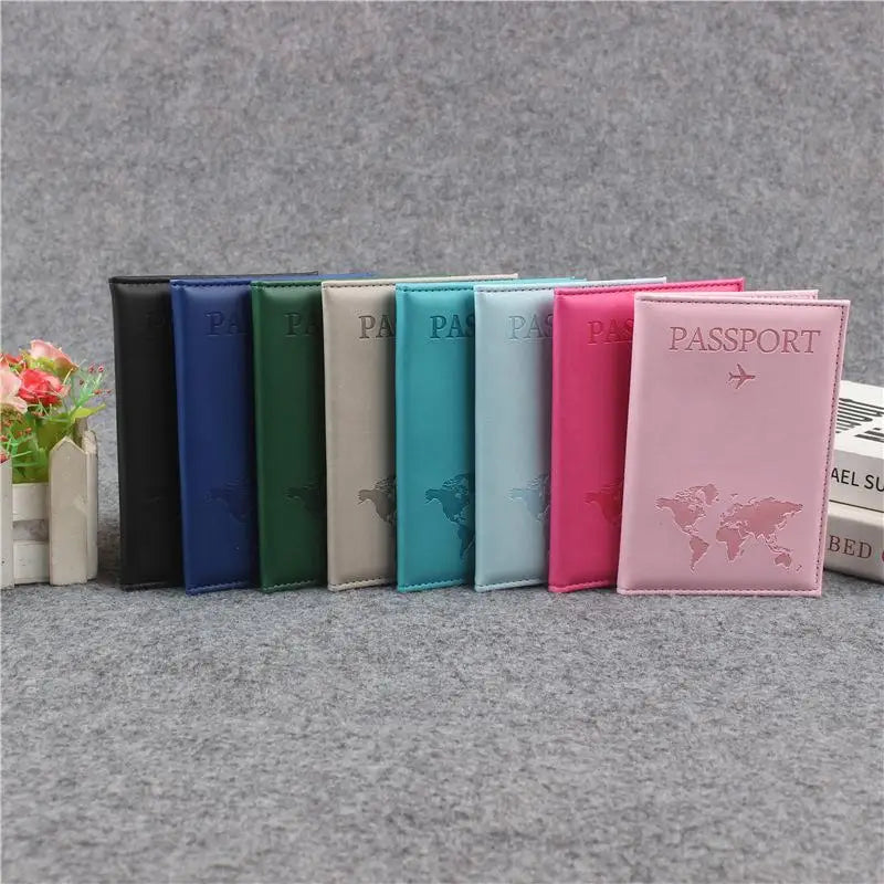 PU Leather Passport Cover Durable Portable Travel Document Holder for Men Women Summer Vacation 1PC