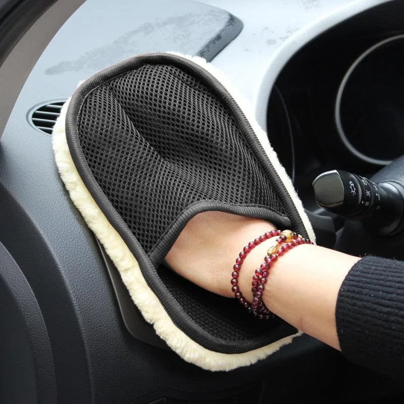 Microfiber Car Wash Gloves Plush Five Finger Design Auto Cleaning Mitt Scratch Free Washing Sponge Detailing Tools Accessories