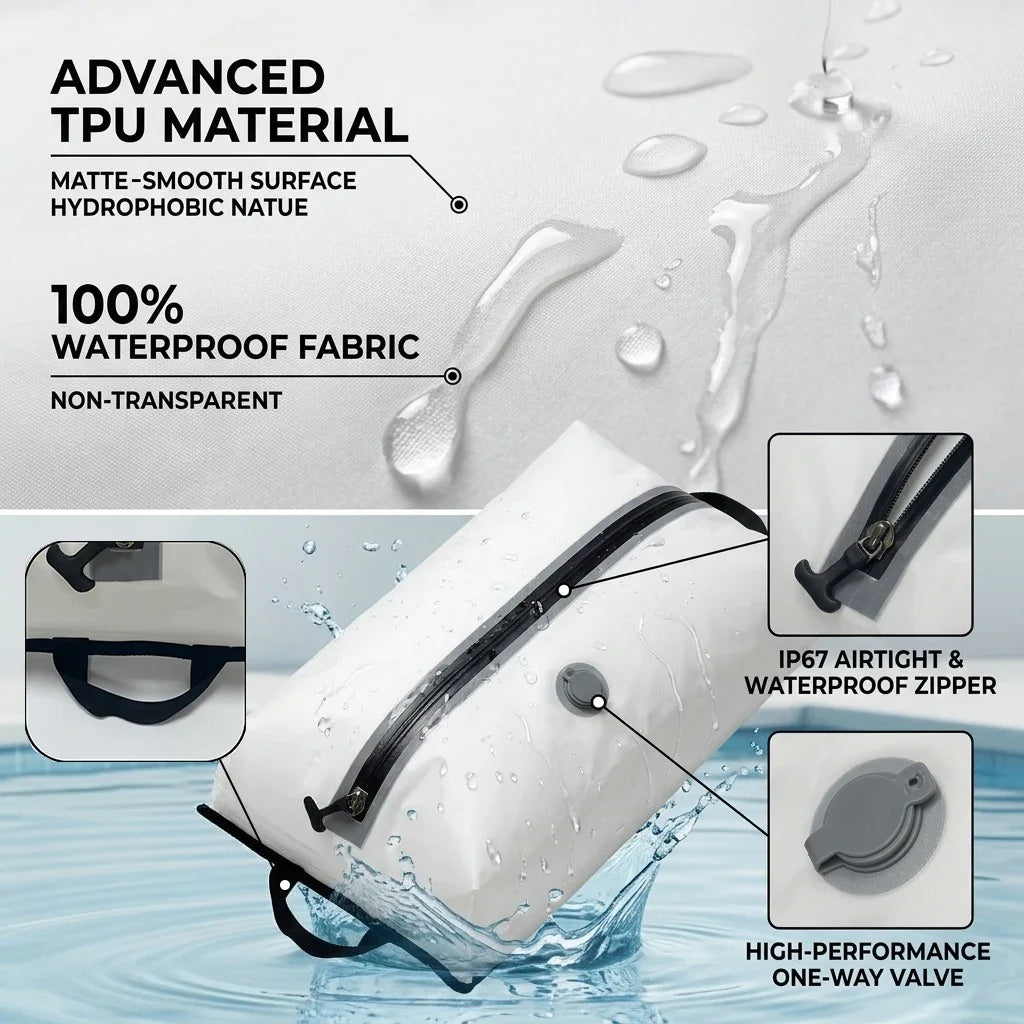 Clothes Storage Bag 17L TPU USB Electric Pump Portable Travel Essentials Luggage Compression Organizer Vacuum Black White Red