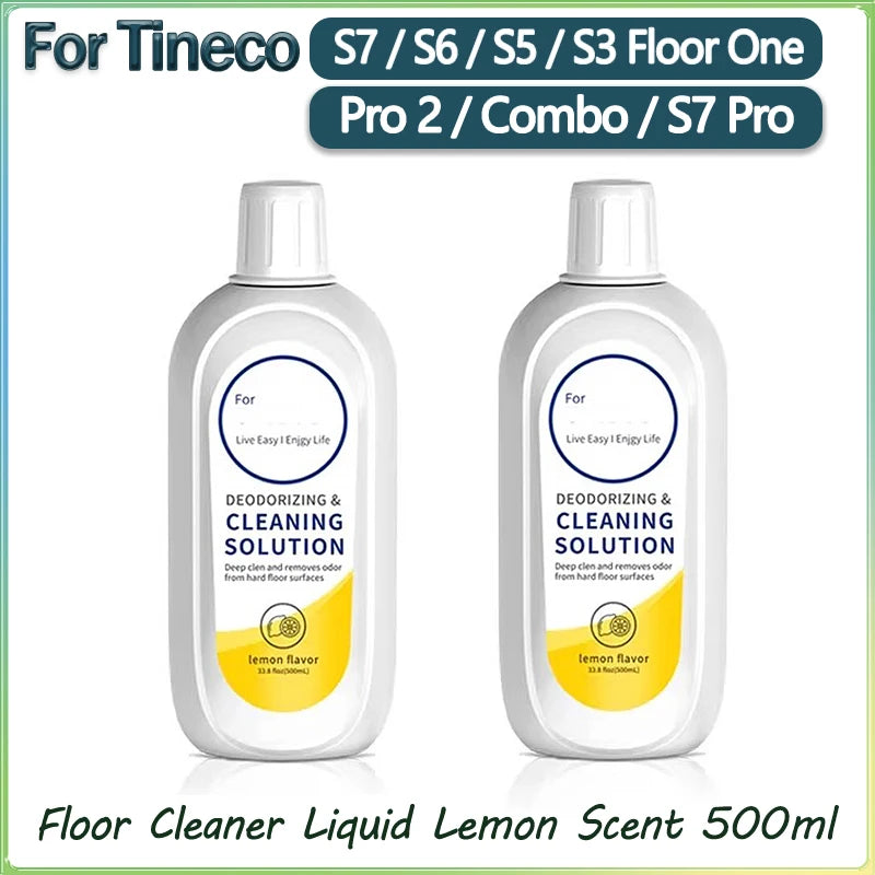 For Tineco FLOOR ONE S3/ S5/Pro2/Combo/S7Pro All Series Cleaning Solution Robot Vacuum Floor Cleaner Liquid Lemon Scent 500m