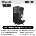 Naturehike Rock 2.0 Hiking Backpack Large Capacity Outdoor Backpack for Leisure Sports and Travel Climbing Camping Backpack