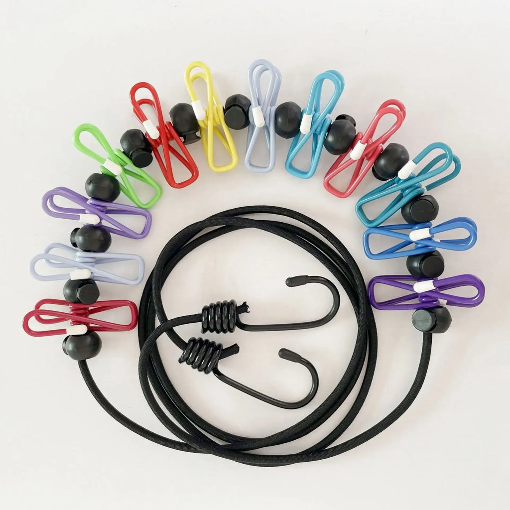 Adjustable 1.8m Retractable Clothesline with 12 Clips for Laundry and Camping  tendedero camping Clothesline with 12 Clips