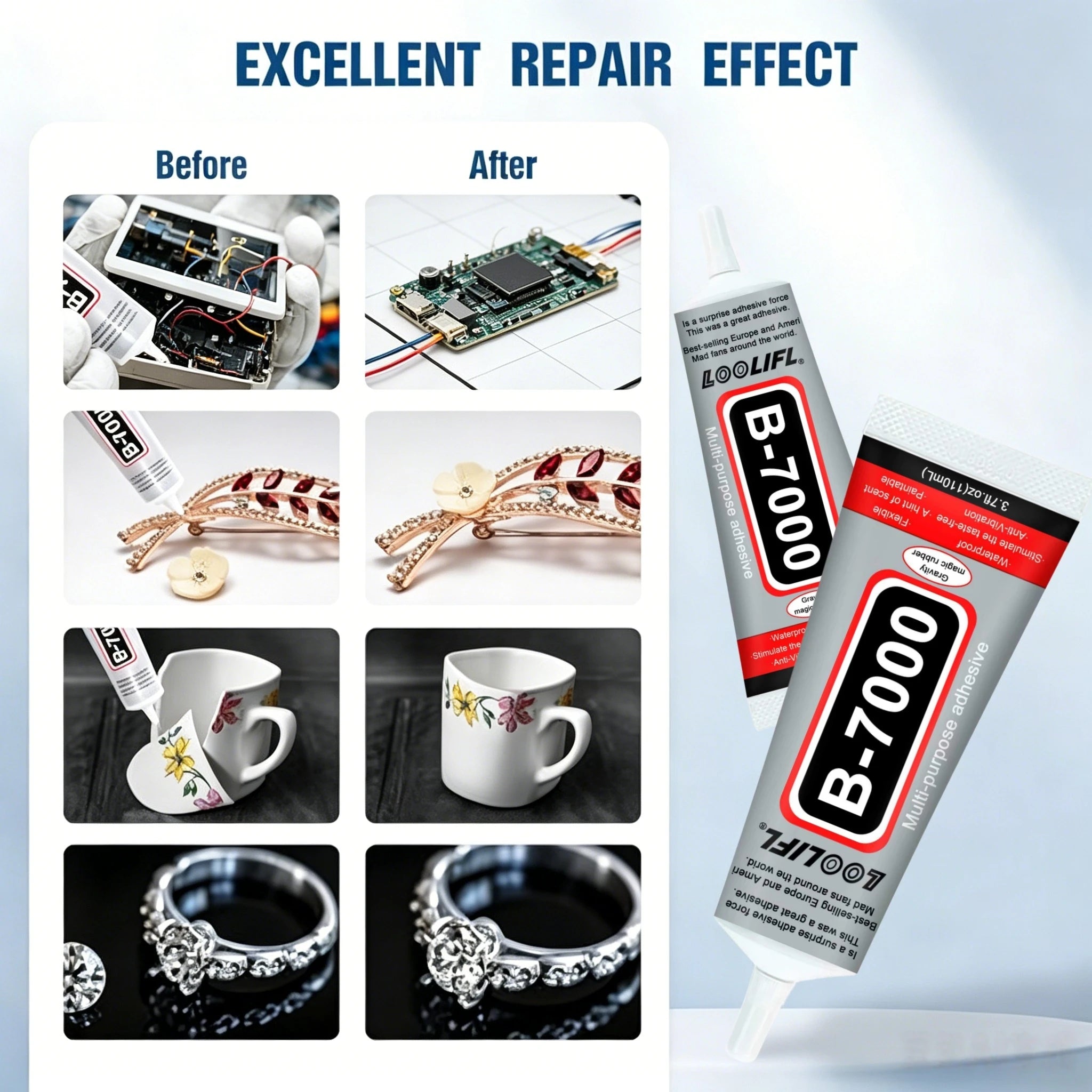 B7000 Clear Liquid Glue Soft Adhesive Cell Phone Screen Repair Glue DIY Jewelry Craft Fix Adhesive