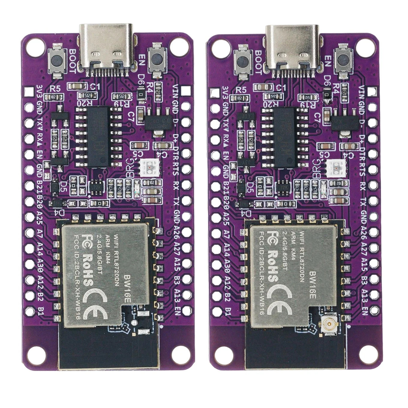 RTL8720DN dual band WiFi Bluetooth BLE module NICEMCU BW16 development board compatible Arduino