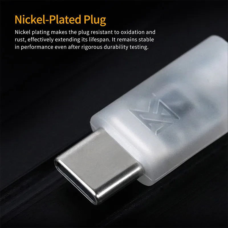 KZ Type-C Oxygen Free Copper Silver Plated C-Type 0.75mm 2-Pin Wire Compatible with EDX Series