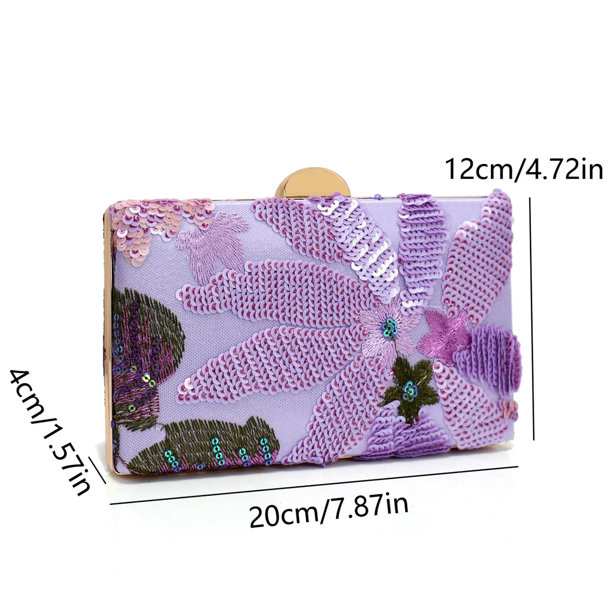 Embroidery Dinner Bag Ladies Elegant Fashion Versatile Clutch Bag Wedding Ball Party Small Square Bag [Random Pattern]