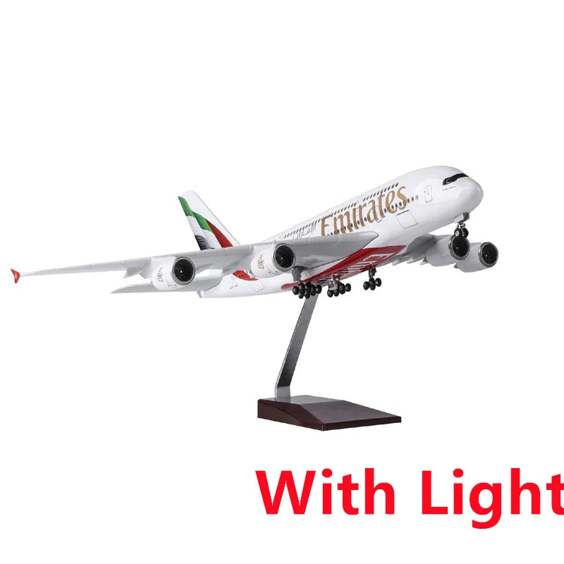 Airbus A380 UAE/Emirates Toy Plane Model 1/160 Scale 18 inchs Large Model Airplane Toy Kits with Stand Airliner Model Plane