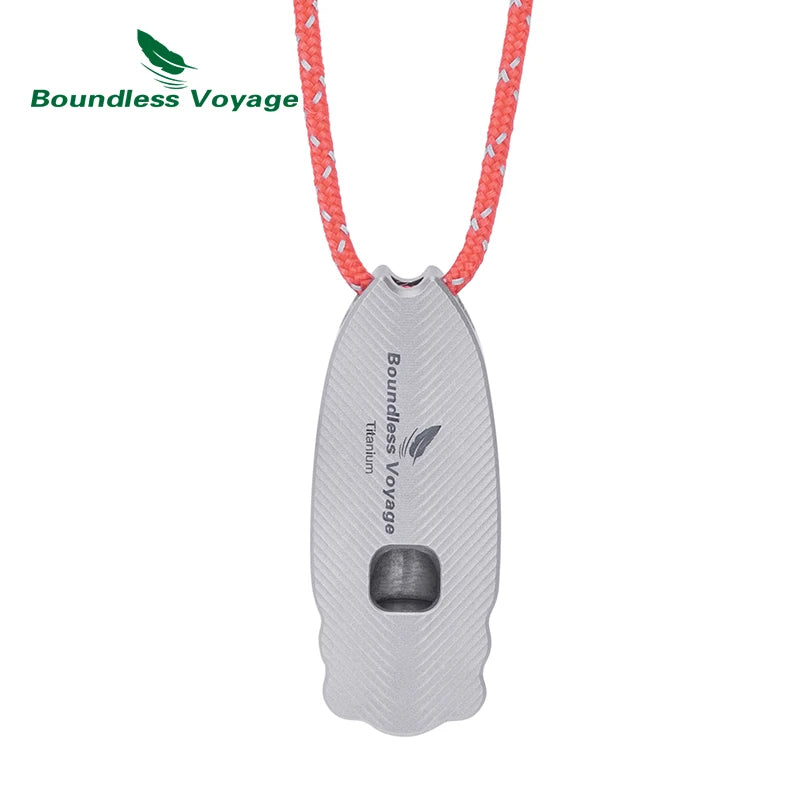 Boundless Voyage Titanium Survival Whistle Compact Emergency Safety Whistle  Rust-Proof Whistles for Camping & Rescue & Training
