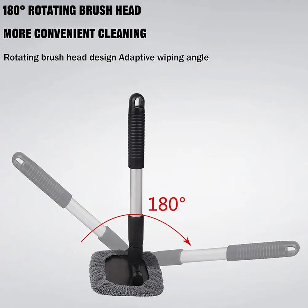 Car Windshield Cleaning Tool Set 2 Cleaning Towel Spray Bottle Telescopic Long Handle Defogging Brush Glass Clean Dust Remover