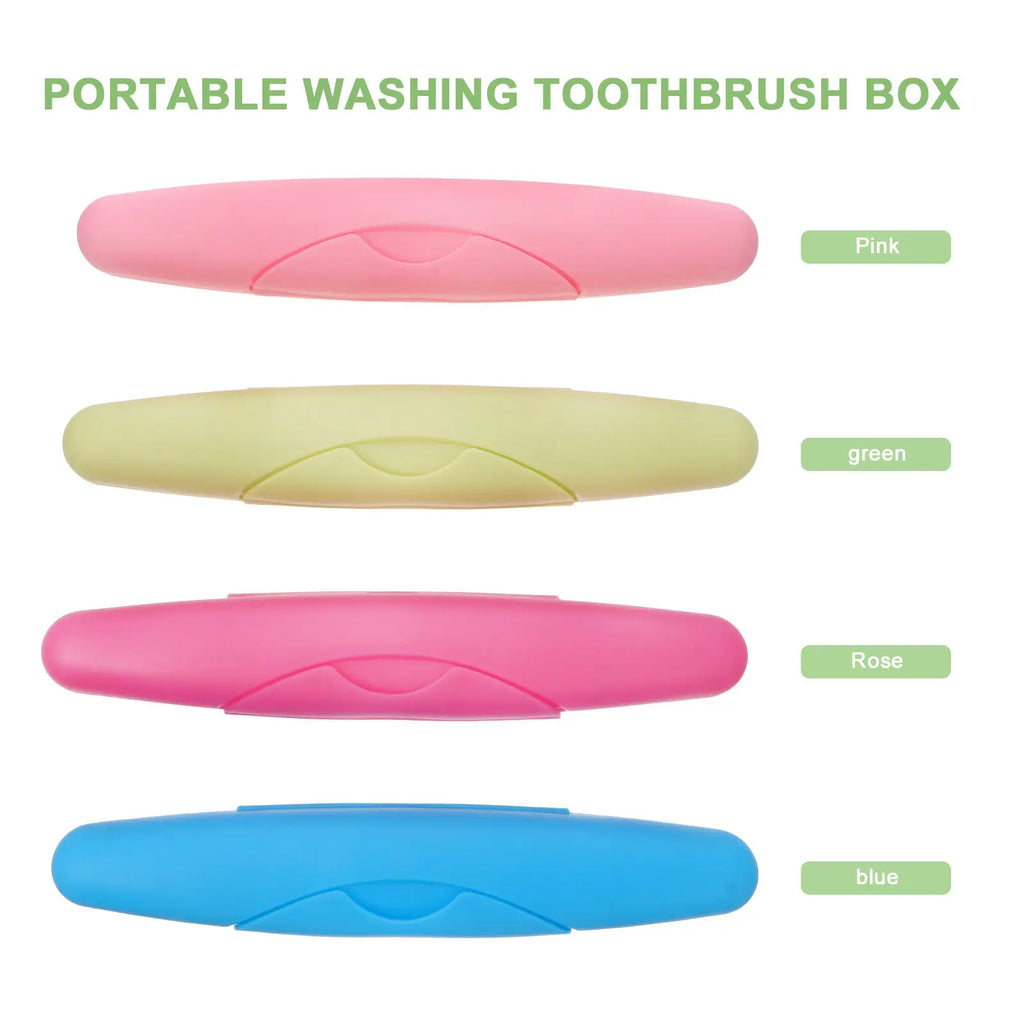 4Pcs Travel Toothbrush Case Portable Storage Holder Plastic Breathable Toothbrush Box Carrying Case for Outdoor Camping Home