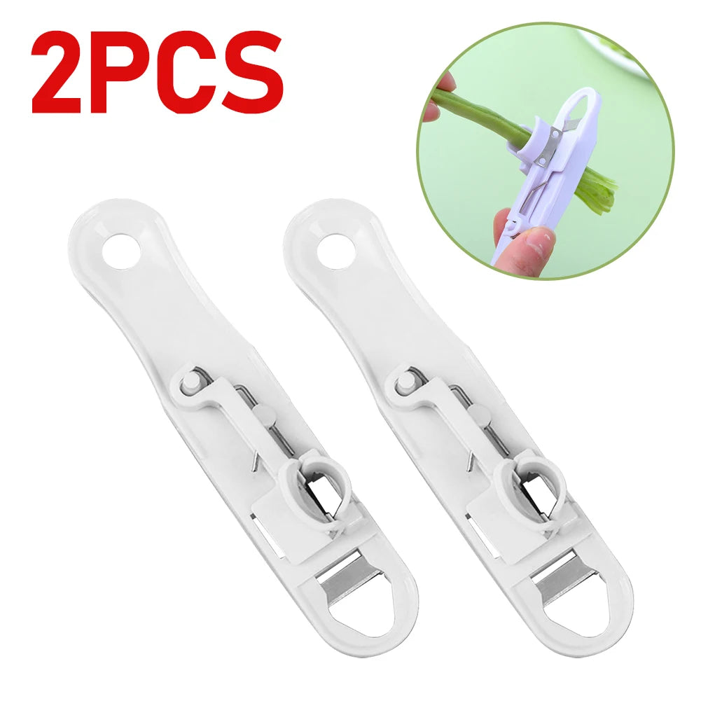 Long Green Bean Slicer Cutter Cut Fruit Vegetable Stringer Peeler Remover For Easy Kitchen Gadgets Kitchen Accessories 1/2pcs