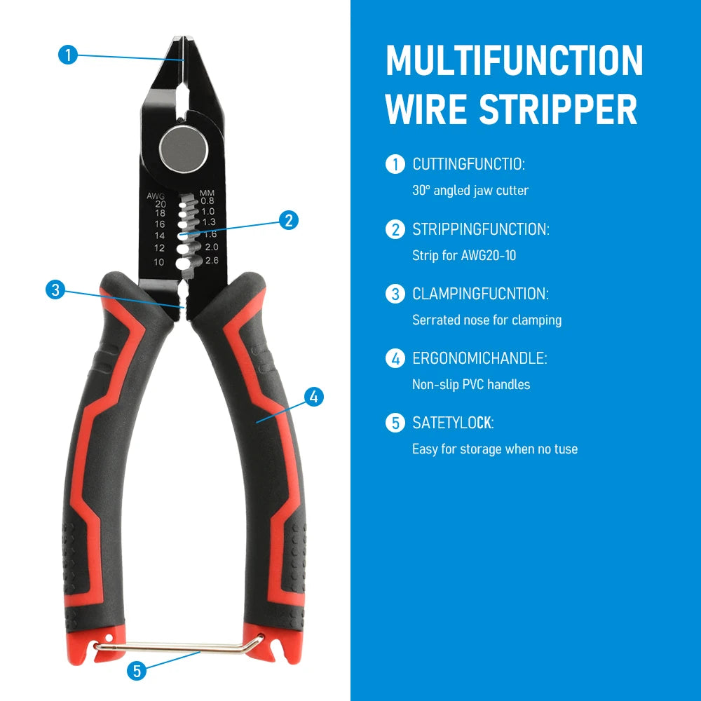 Multifunctional Wire Stripper Pliers Tools Automatic Stripping Cutter Cable Wire Crimping Electrician Repair Tools