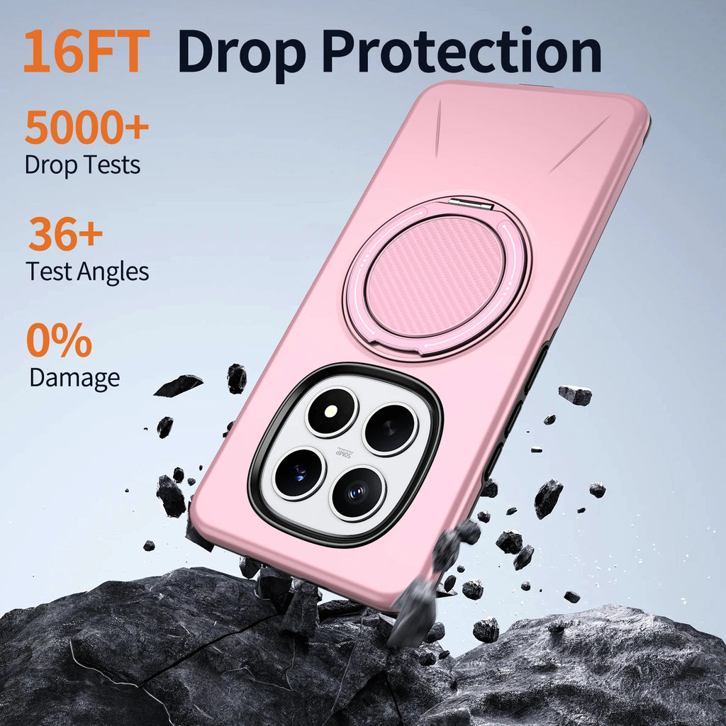 For Xiaomi Redmi Note 15 Pro Plus Note 14 Pro Plus 360° Rotating Stand Luxury Phone Case Armor Shockproof Bracket Cover Fundas