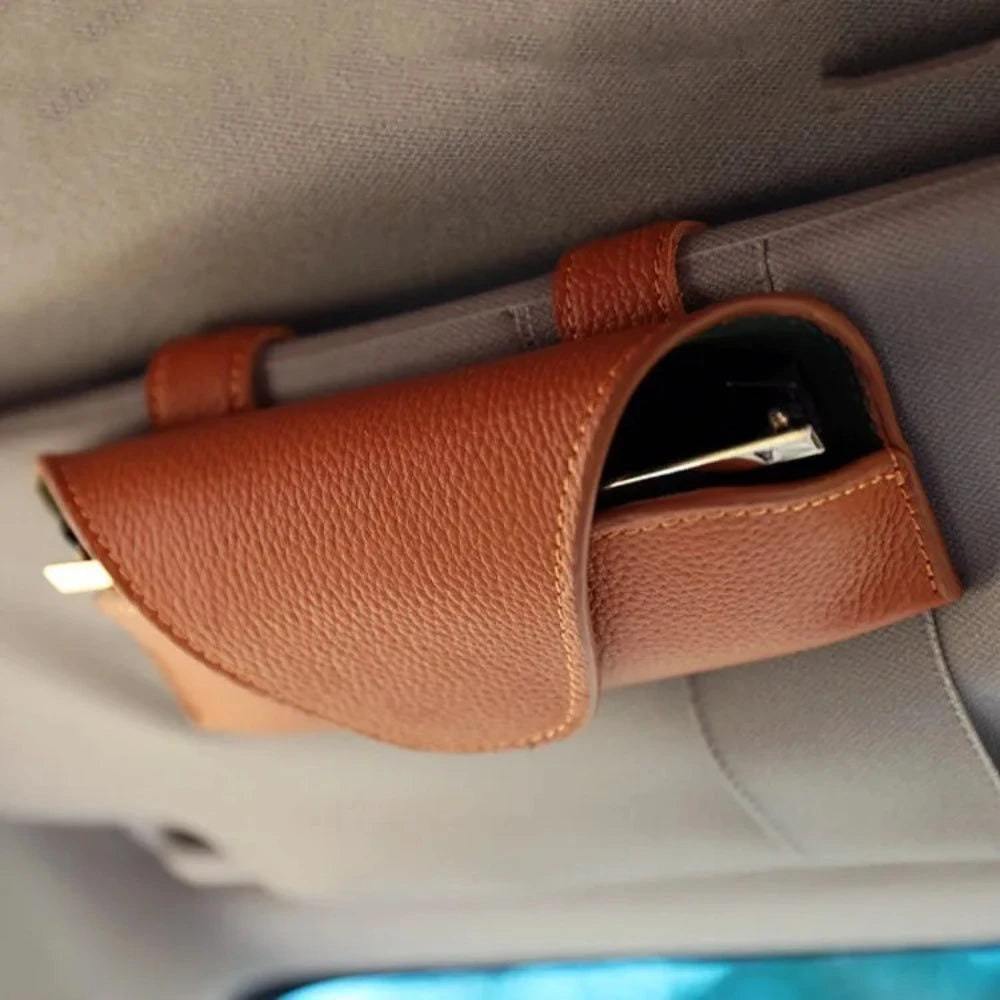 Car Glasses Case Auto Sun Visor Glasses Holder Sunglasses Clip Card Ticket Holder Multi-Function Automobile Accessories Storage