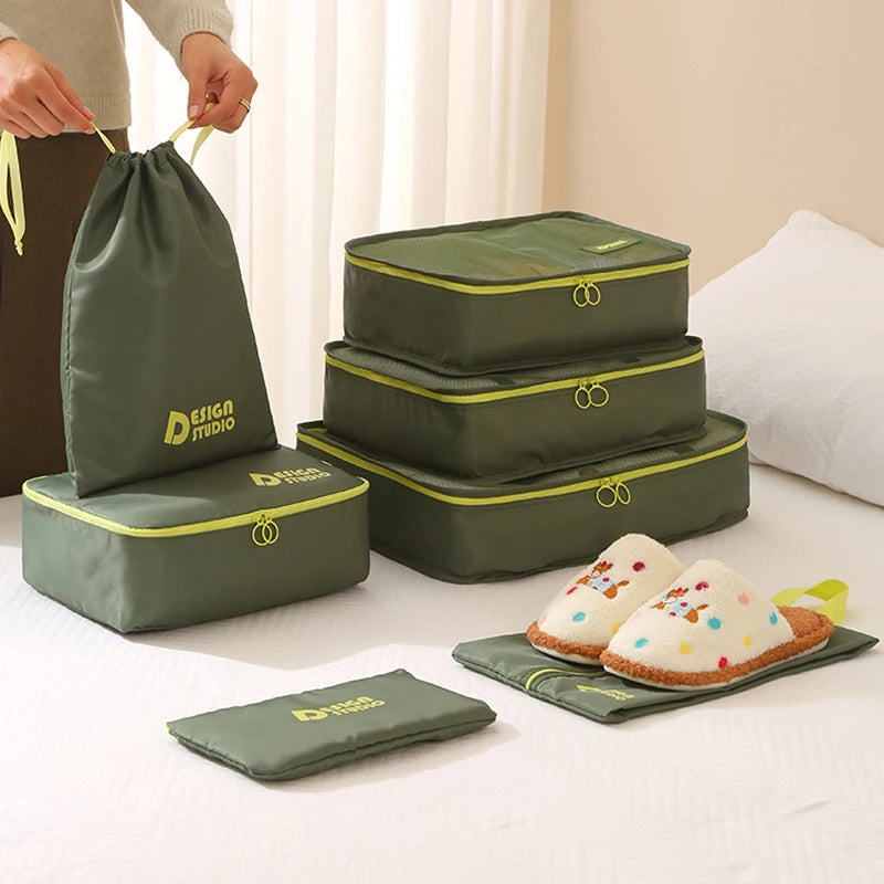 7 Piece Travel Bag Set Thicken Organizer Bag Multi-functional Portable Luggage Organizer Bag Waterproof Suitcase Pakcing Cubes