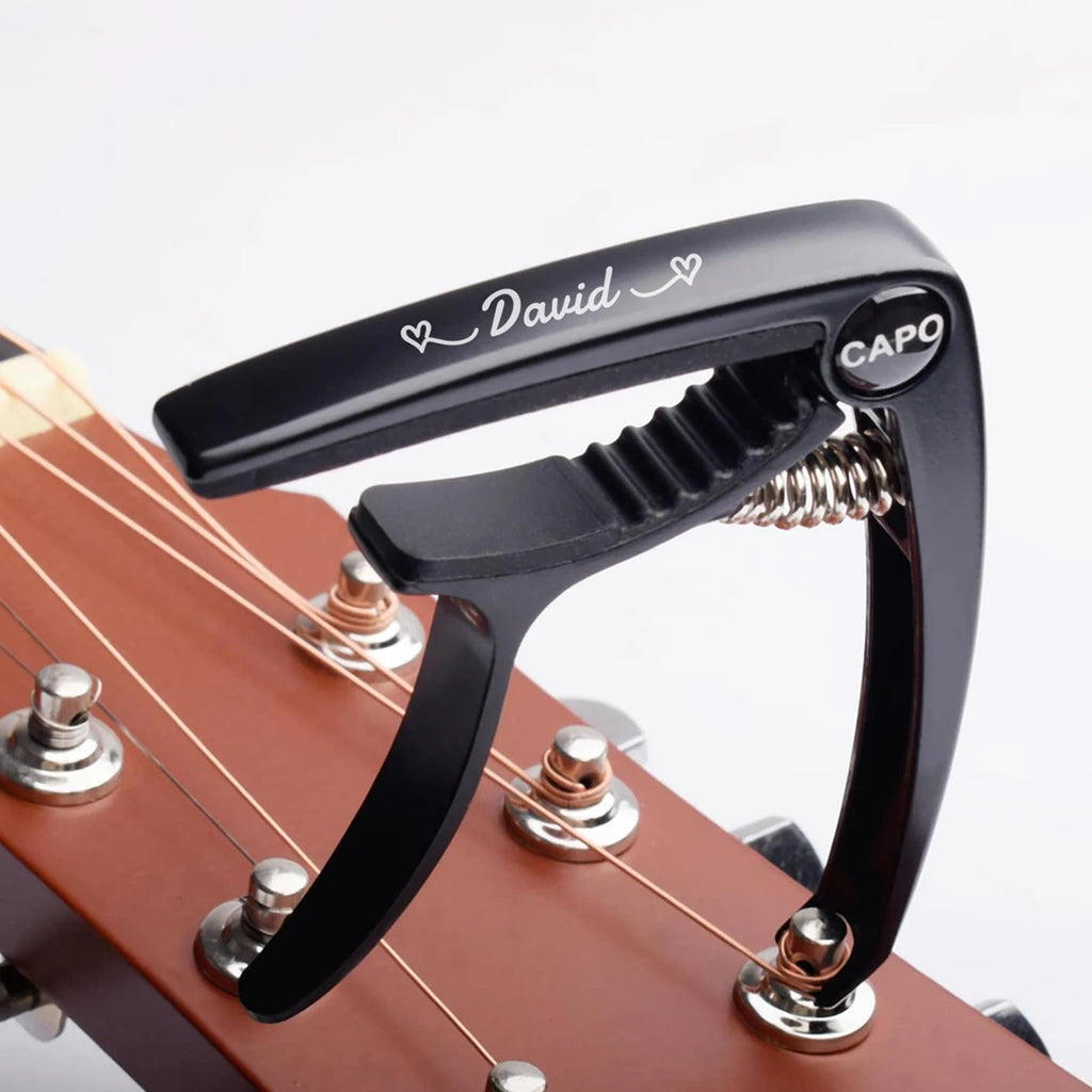 Custom Engraving Name Guitar Capo, Personalized Capo For Electric Guitar, Customized Engraved Capo