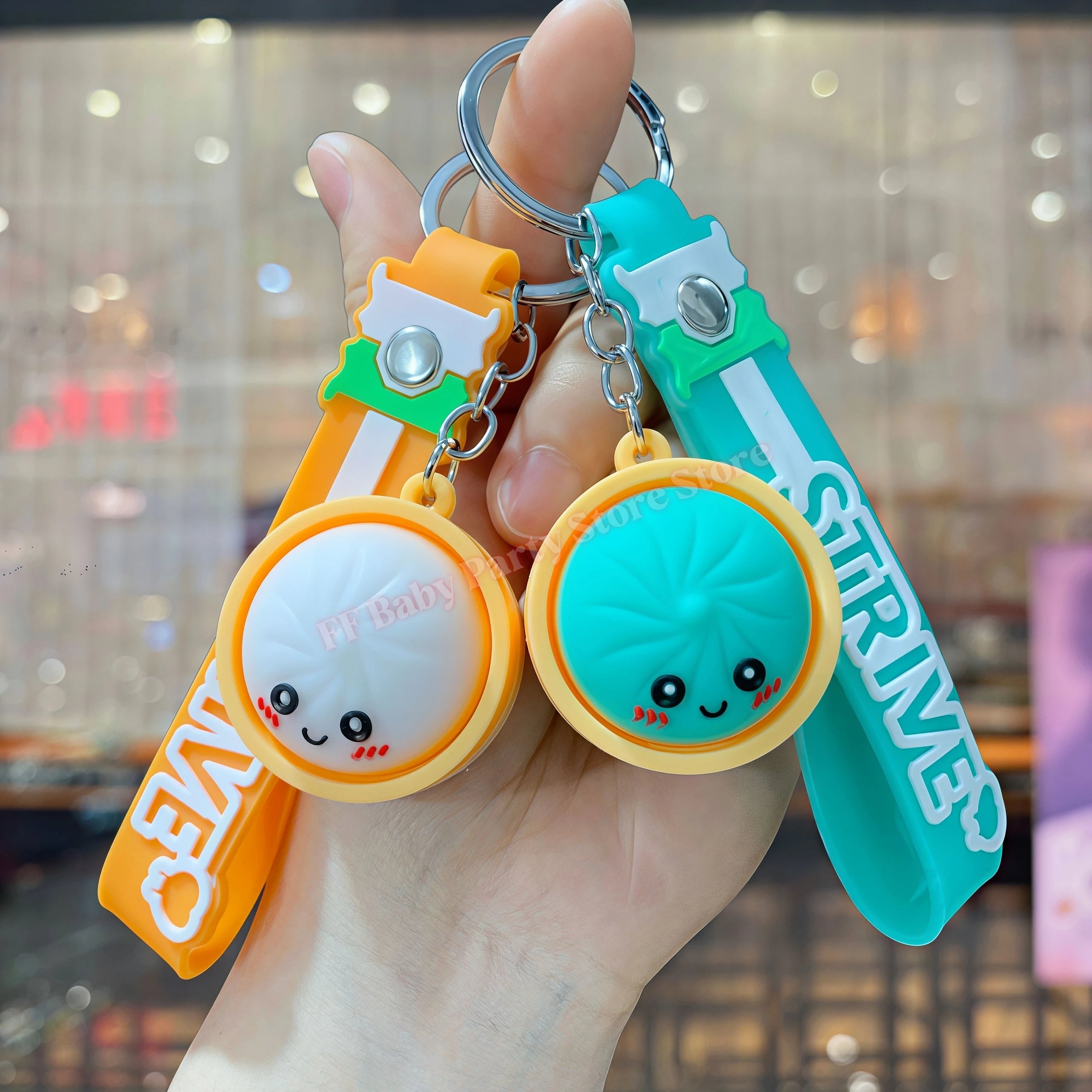 Dumpling Keychains Cute Baozi w/Steamer Random Color for Gift Bags Party Favors Wedding Favors for Guests Birthday Gift Supplies