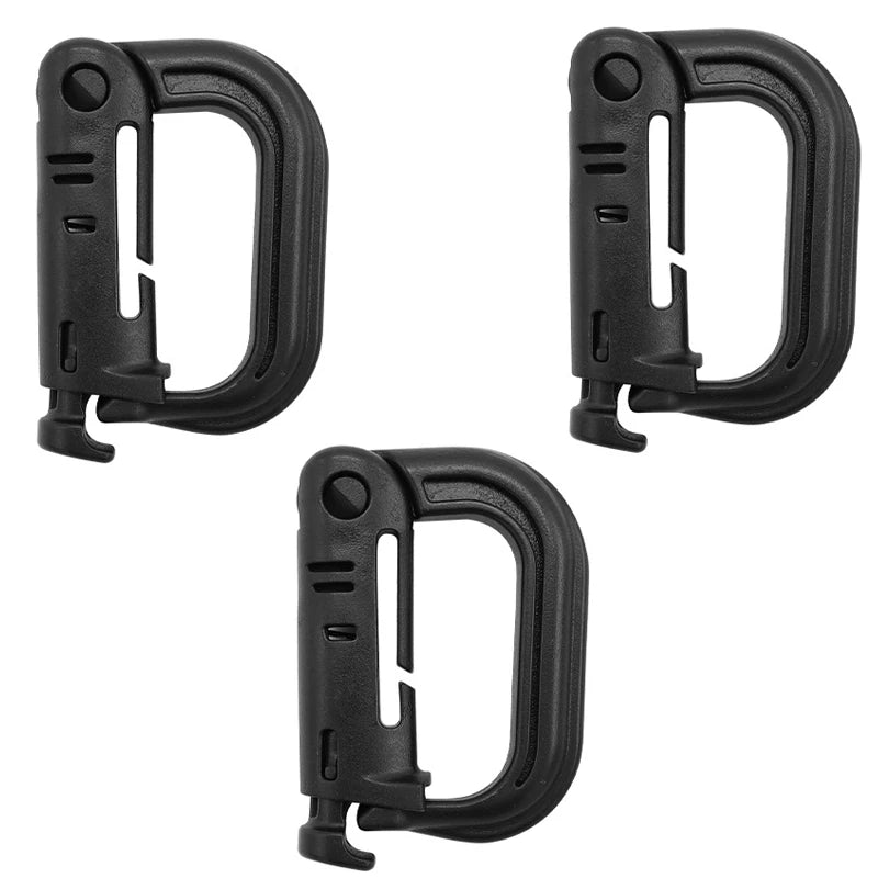Tactical D Locking Ring Buckle Outdoor MOLLE Carabiner Plastic Clip Snap Type Tactical Vest Bag Connection Point Fastener