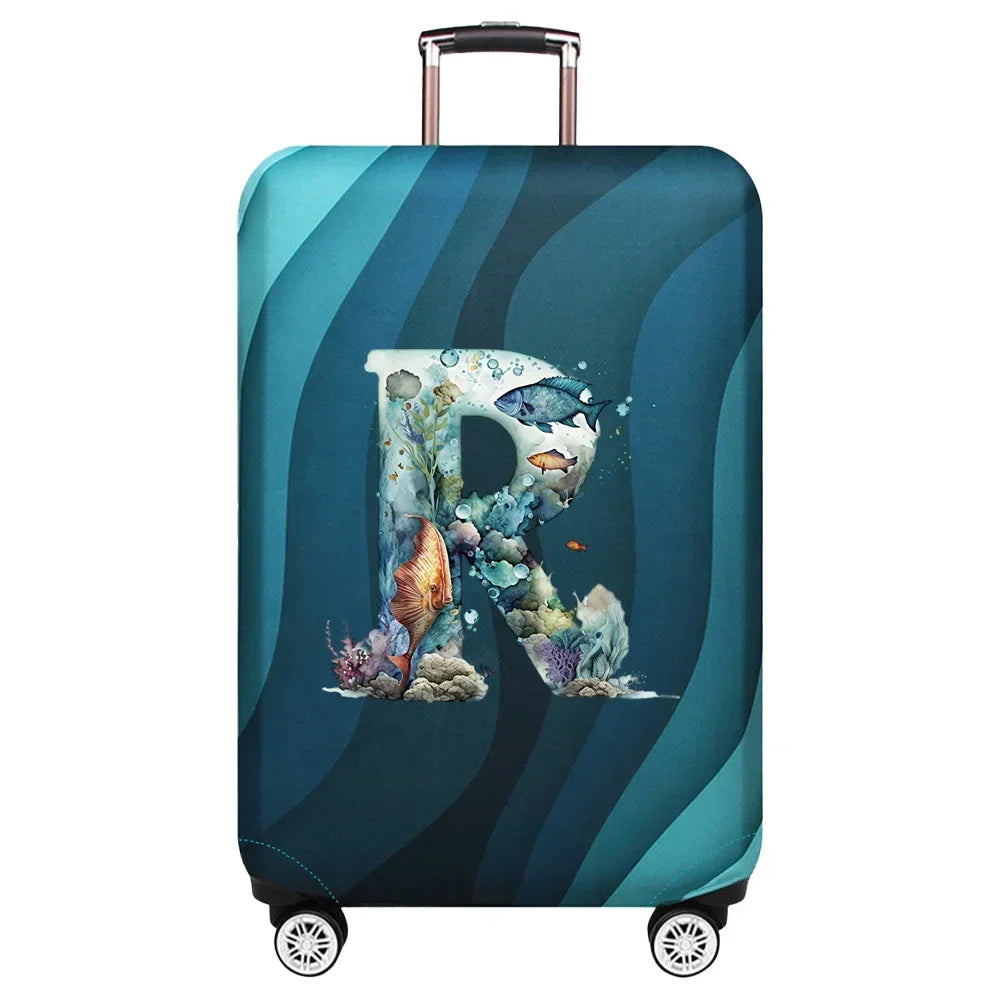 Elastic Fish Letter Series Luggage Protective Cover Suitable for 18-32 Inch Bag Suitcase Covers Trolley Cover Travel Accessories