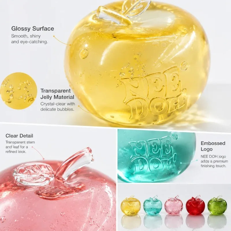 NeeDoh Apple Maltose Press Relaxation Toys, Soft and Will Rebound Slowly, Help Relieve Stress, Sensory Toy Gifts.