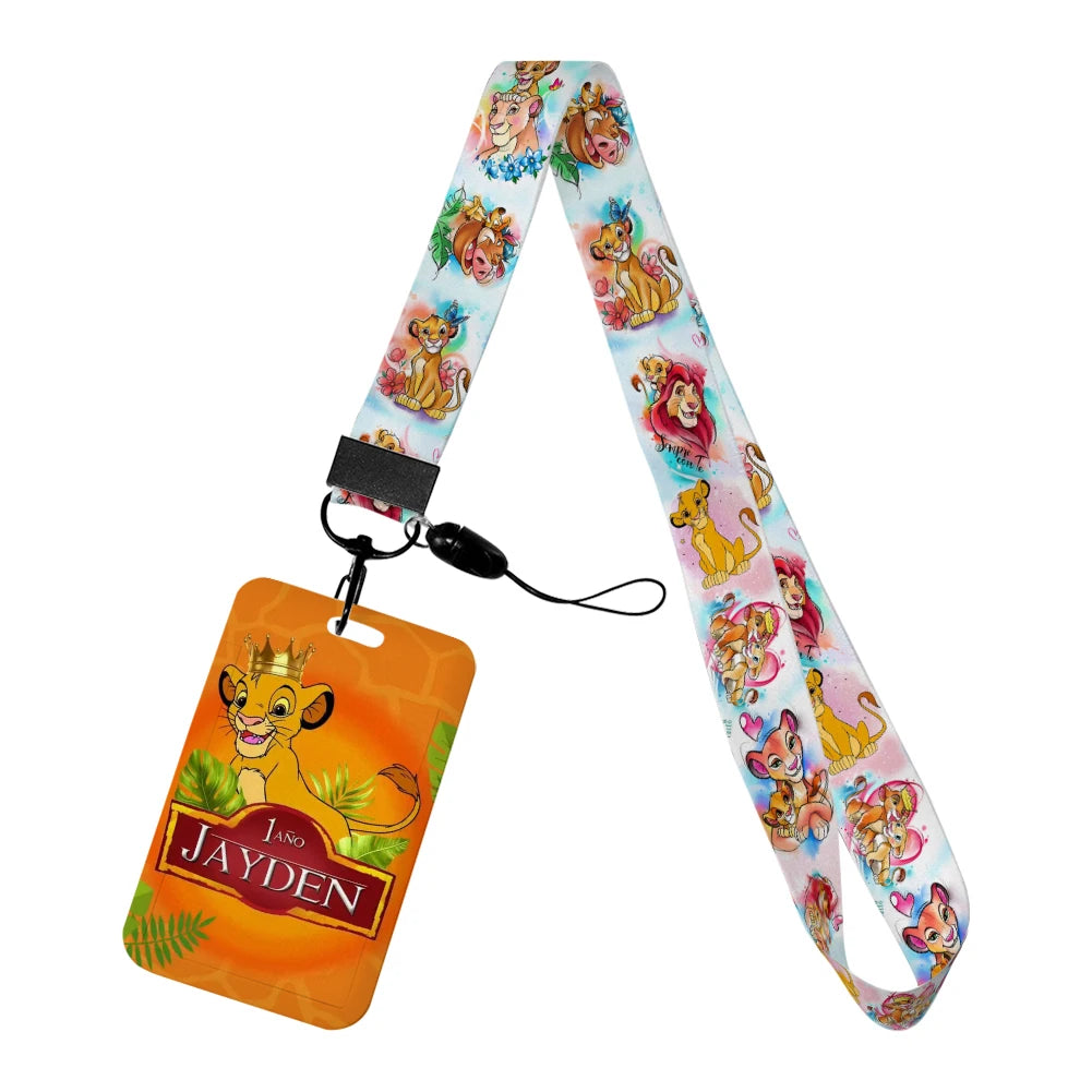 The Lion King Simba Disney Neck Strap Lanyard Movie Boys Card Cover Cartoon Badge Holder ID Card Students Hang Rope Gifts