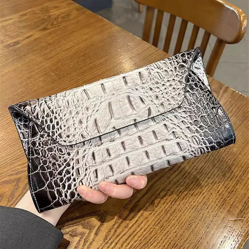 XMESSUN New Crocodile Pattern Clutch Bags for Women Trendy Pouch Envelope Bag Female Travel Phone Purses and Shoulder Bags