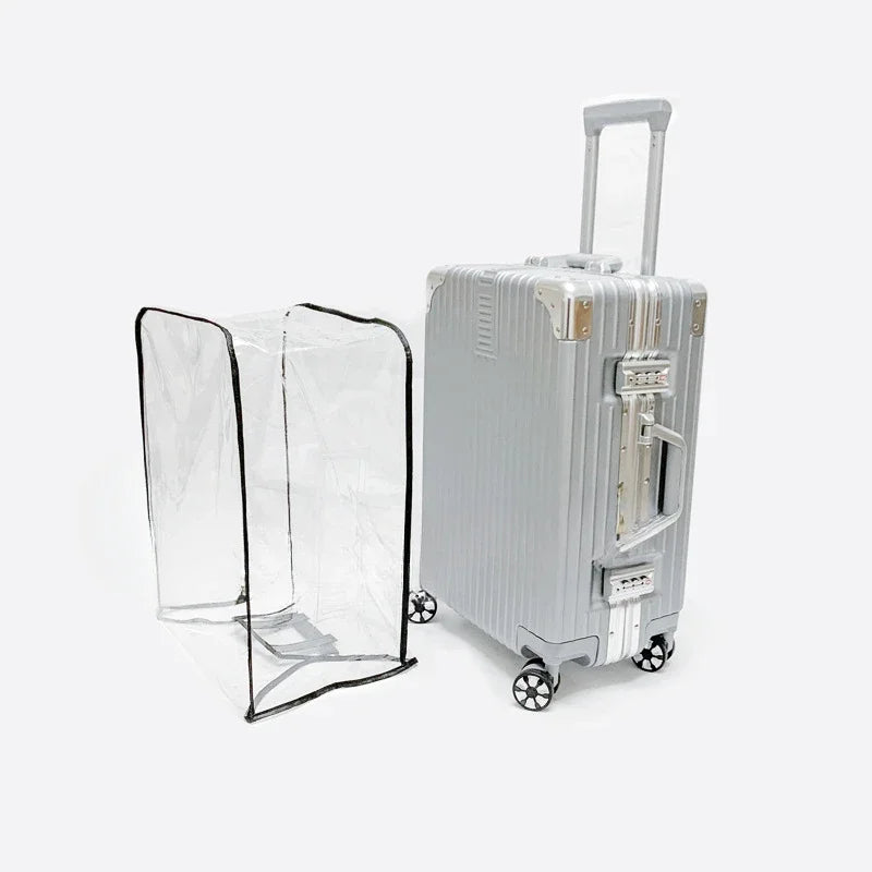 Transparent PVC cover for luggage, suitable for travel, luggage protection bag with handle, dust-proof and sporty design