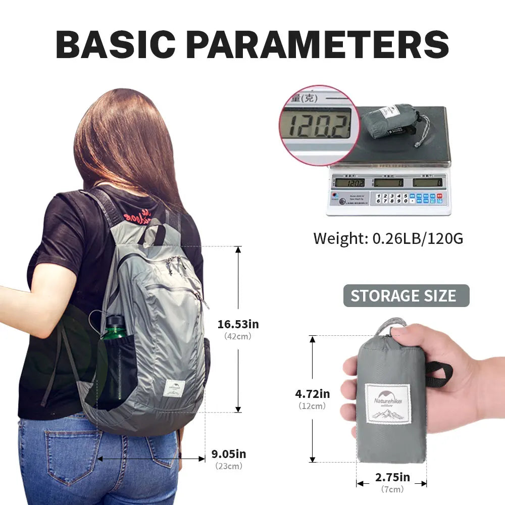 Naturehike 18L Hiking Backpack Ultralight Foldable Waterproof Travel Bags For Men Outdoor Portable Woman Camping Small Backpack