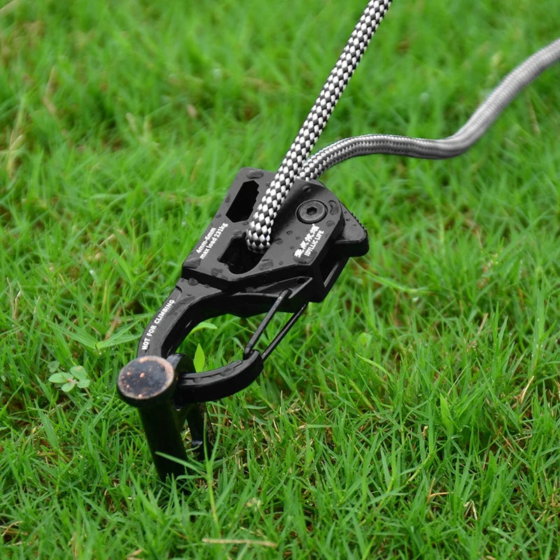 Aluminum Alloy Adjuster Tent Rope Tensioner Camping Supplies Anti-Slip Strong Load-Bearing Tarp Tent Rope Roller Tensioner Cord