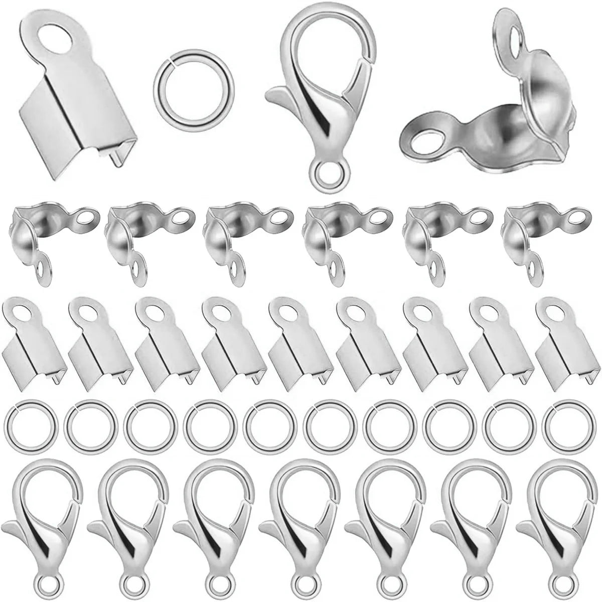 320pcs Clasps Hooks Jump Rings End Beads for Bracelet Neckalce Jewelry Making Spare Restoration Accessories Parts DIY Wholesale