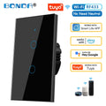 Tuya WiFi Smart Light Switch RF433 No Neutral Wire Required Wall Touch Sensor Switch Voice Control Work with Alexa Google Home 4