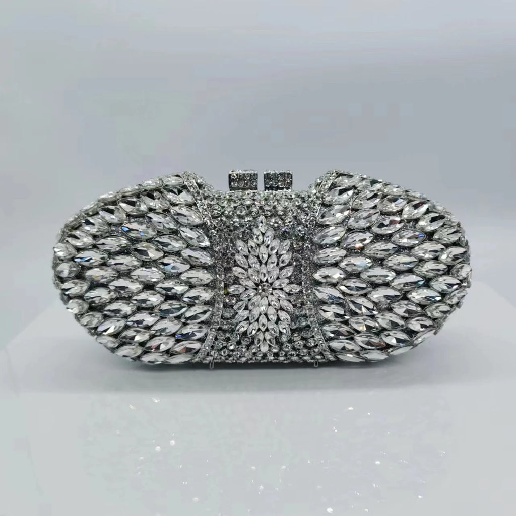 High Quality Diamond Horse Eye Bag Crystal Clutch Purse Dinner Luxury Women's Handbag