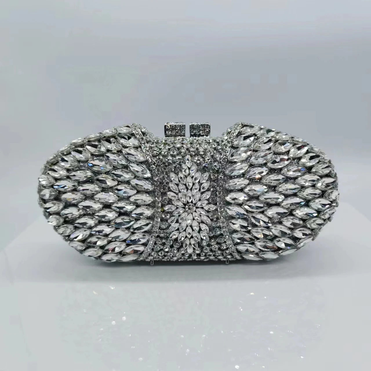 High Quality Diamond Horse Eye Bag Crystal Clutch Purse Dinner Luxury Women's Handbag