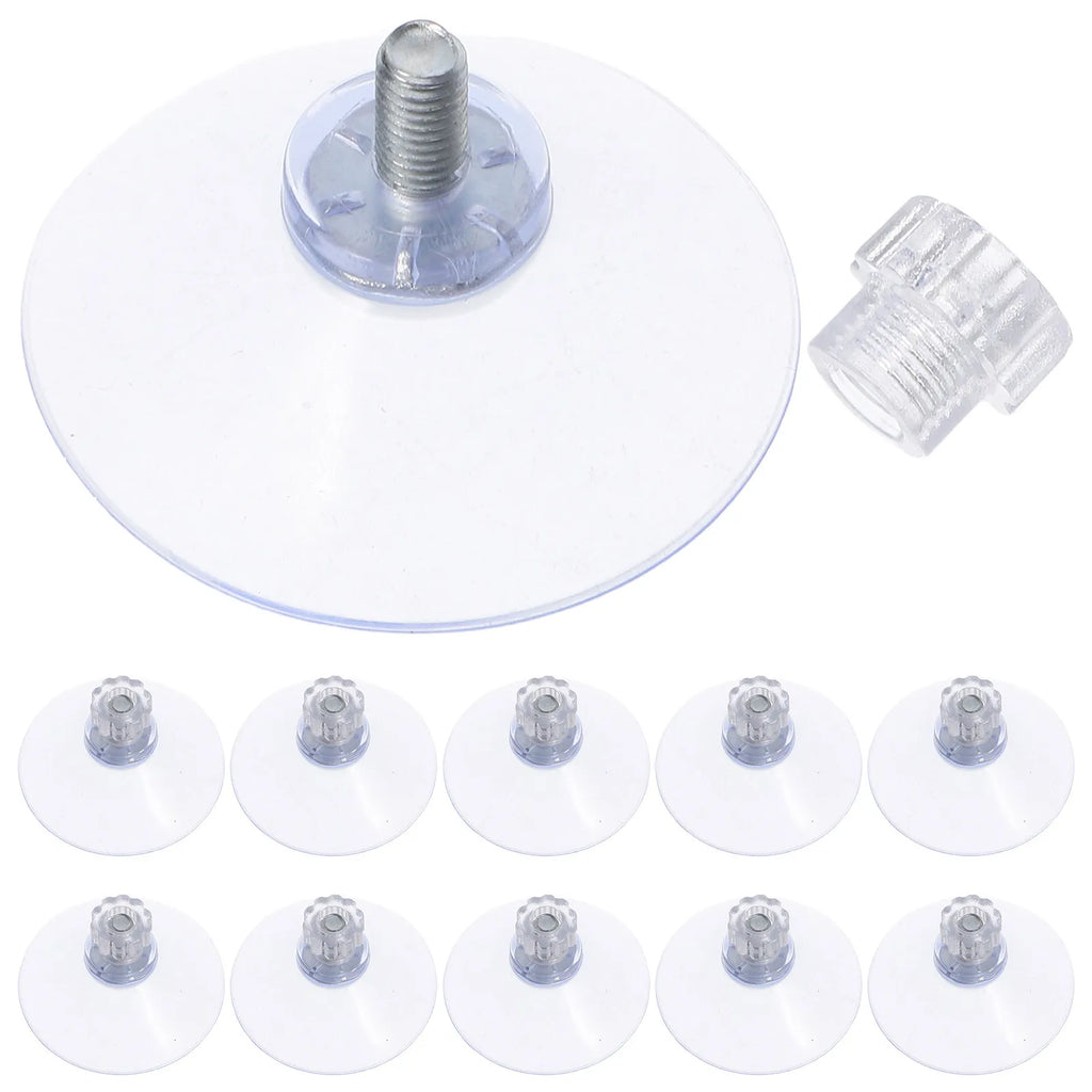 20Pcs Suction Cup Screws Transparent Threaded Metal Pad Nut Stable Adhesion for Glass Table Window Aquarium Kitchen Bathroom