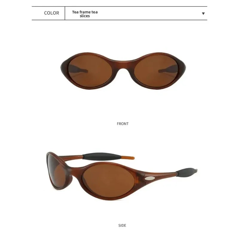 Y2K polarized sunglasses, European and American style, unisex, TR vintage oval frame, outdoor driving, cycling, hiking glasses