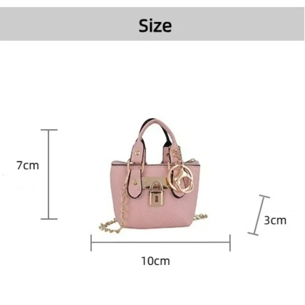 Portable Mini Small Square Bag Hand-held One-shoulder Shoulder Bag Chain Strap Wallet Keychain Women