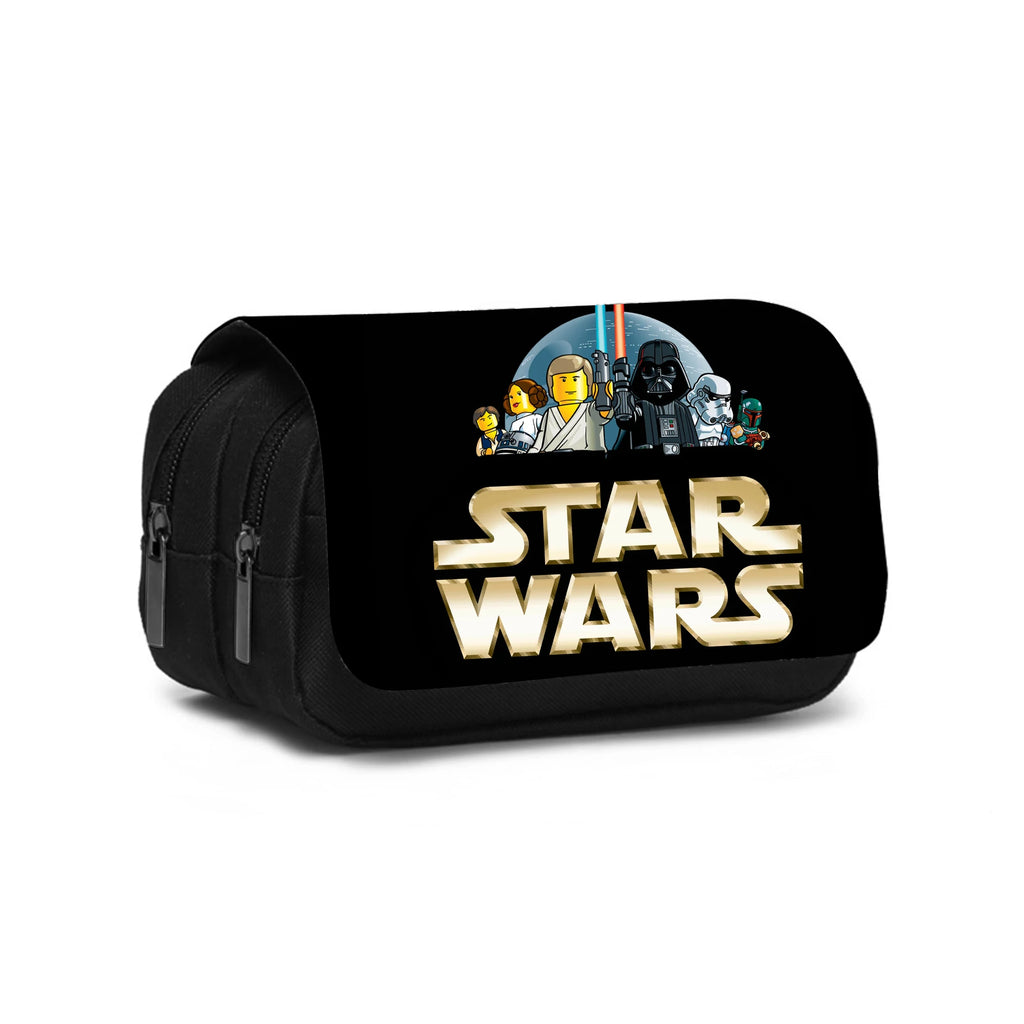 Star Wars Movie Double layered Pencil Case Large Capacity Stationery Organizer Bag for Boy Girls and Students Pen Bag