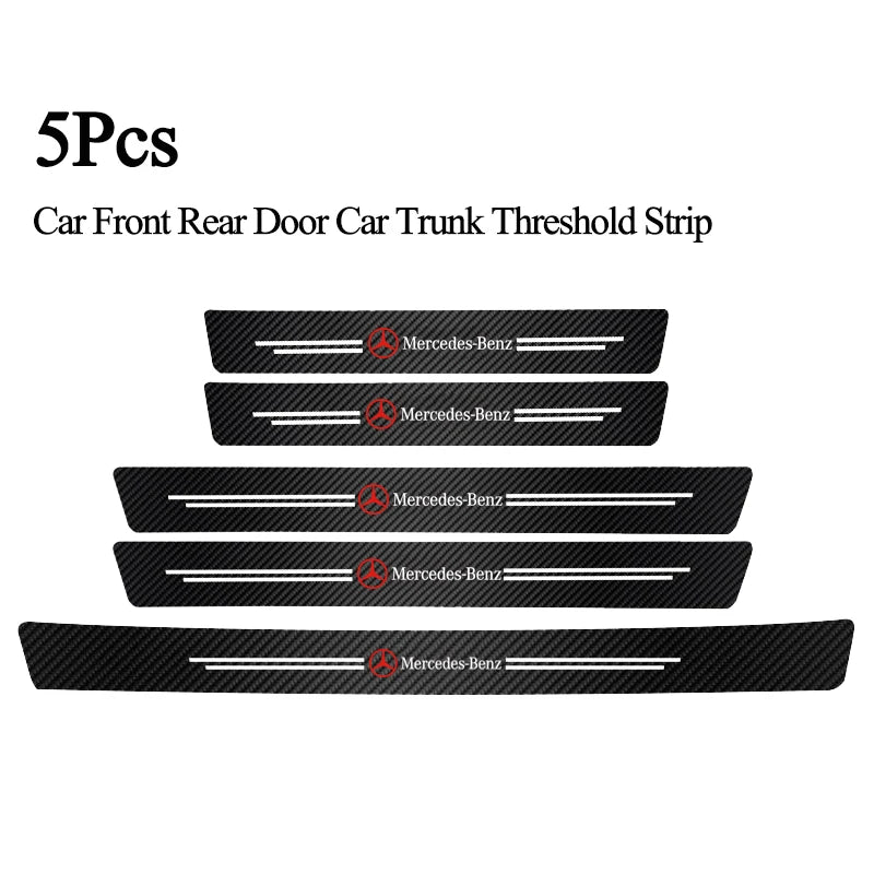 4Pcs/set Car Logo Threshold Strip Door Sill Protectio Sticker For Mercedes Benz A C E Class GLE GLB GLC W205 W212 W213 X253