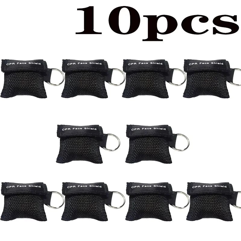 1~10pc Outdoor Rescue Health Care Tools Jetting Resuscitator MaskKey chain First Aid Emergency Face Shield CPR Mask Professional