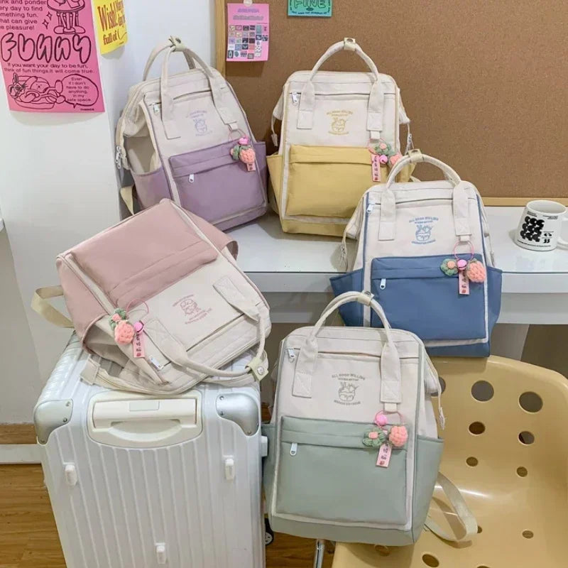 Japan Trend Backpack Kawaii Bag Waterproof Backpack Leisure School Bag for Girls Large Capacity Sports Weekend Travel Backpack