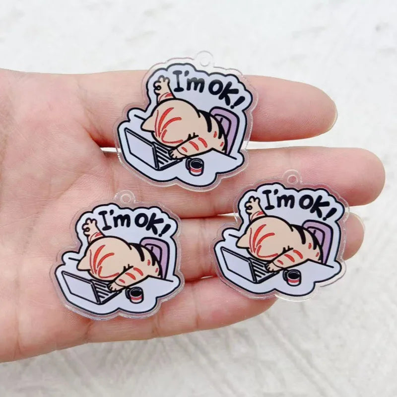 10pcs Acrylic Cartoon My Good English Letter Pendant Earrings Necklace Bracelet DIY Jewelry Making Materials