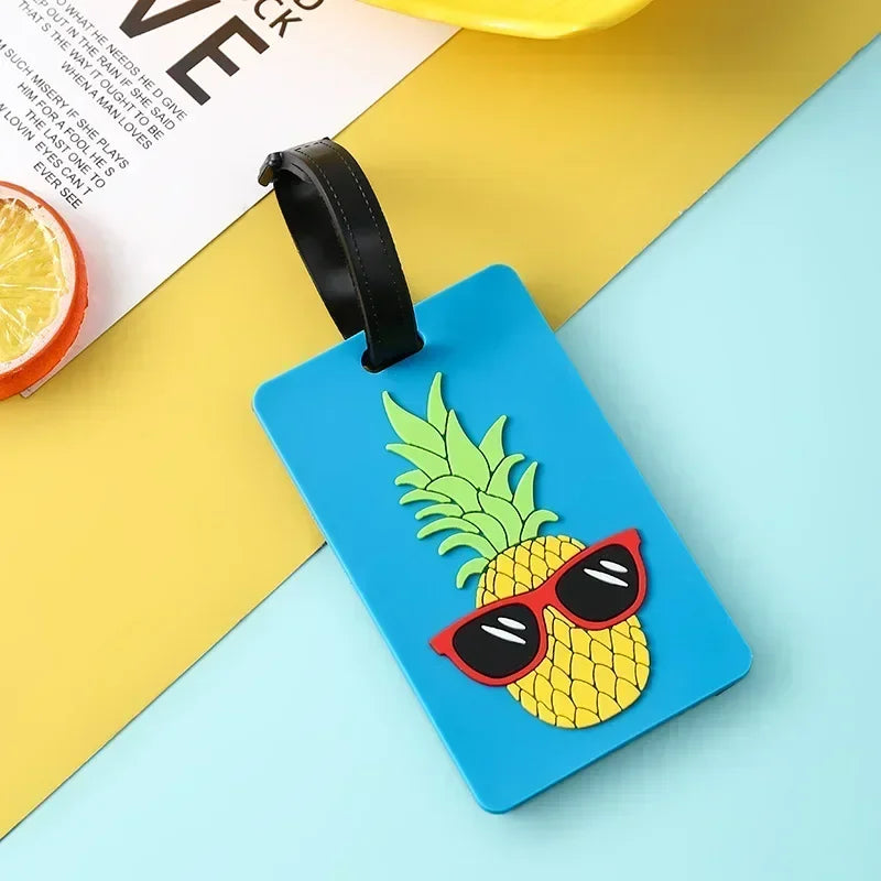 1PCS Colors Luggage Tags Backpack Bags Suitcase Name Tags Pendants Cute Cartoon Airplane Boarding Labels Travel Accessories