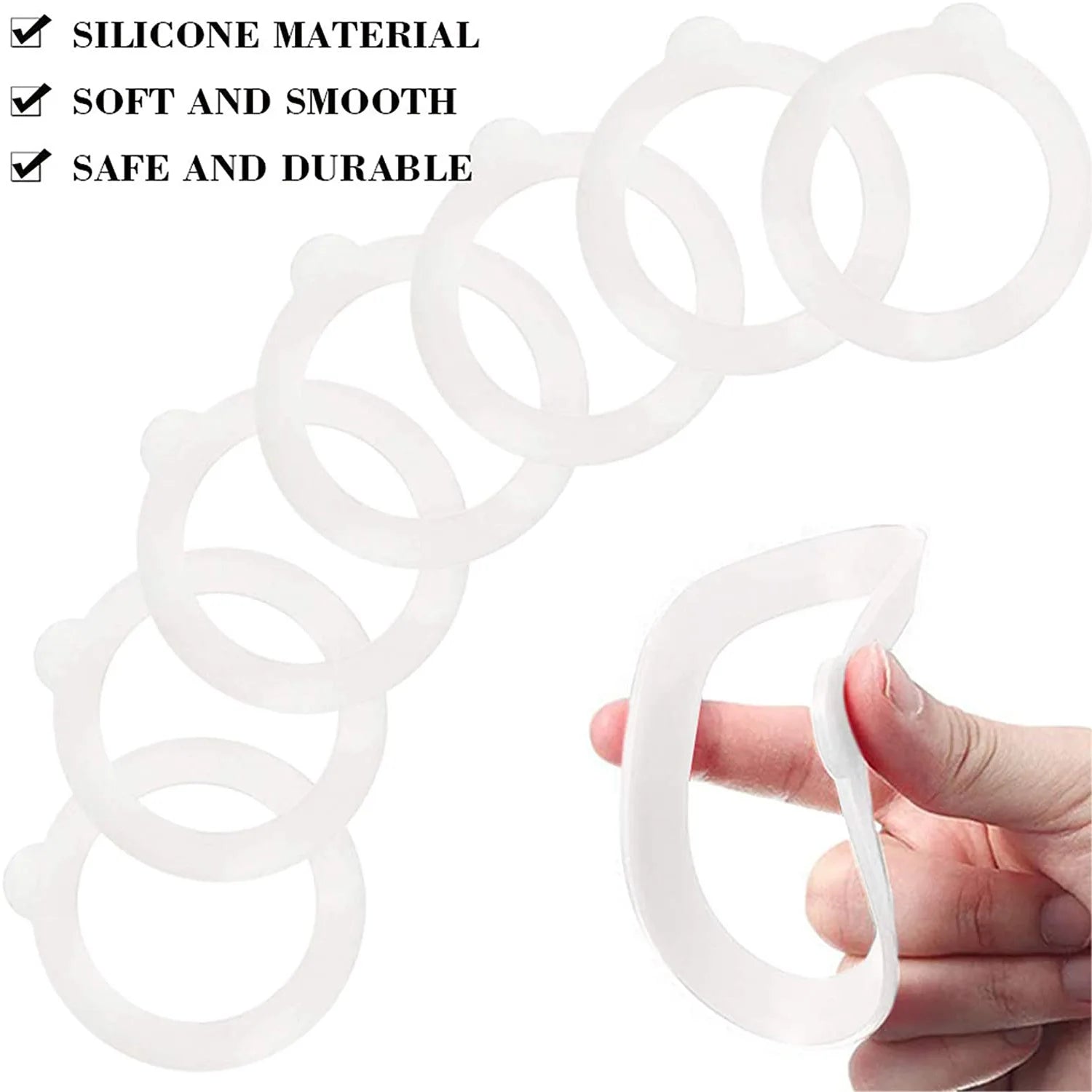 5pcs Mason Jar Sealing Ring Silicone Gasket Food-Grade Waterproof Silicone Gasket for Mason Jars Sealing Jars Glass Jars