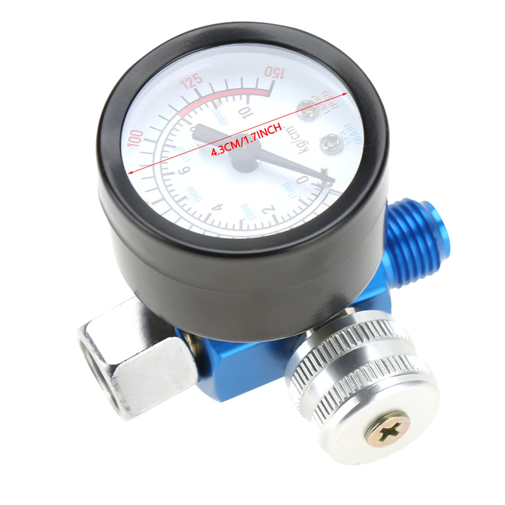1/4” Spray Paint Gun Air Pressure Regulator Pressure Gauge Pneumatic Tool Accessory