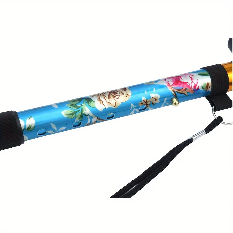 Lightweight & Adjustable Trekking Pole - Foldable Walking Stick/Cane With Rubber Handle for Men & Women