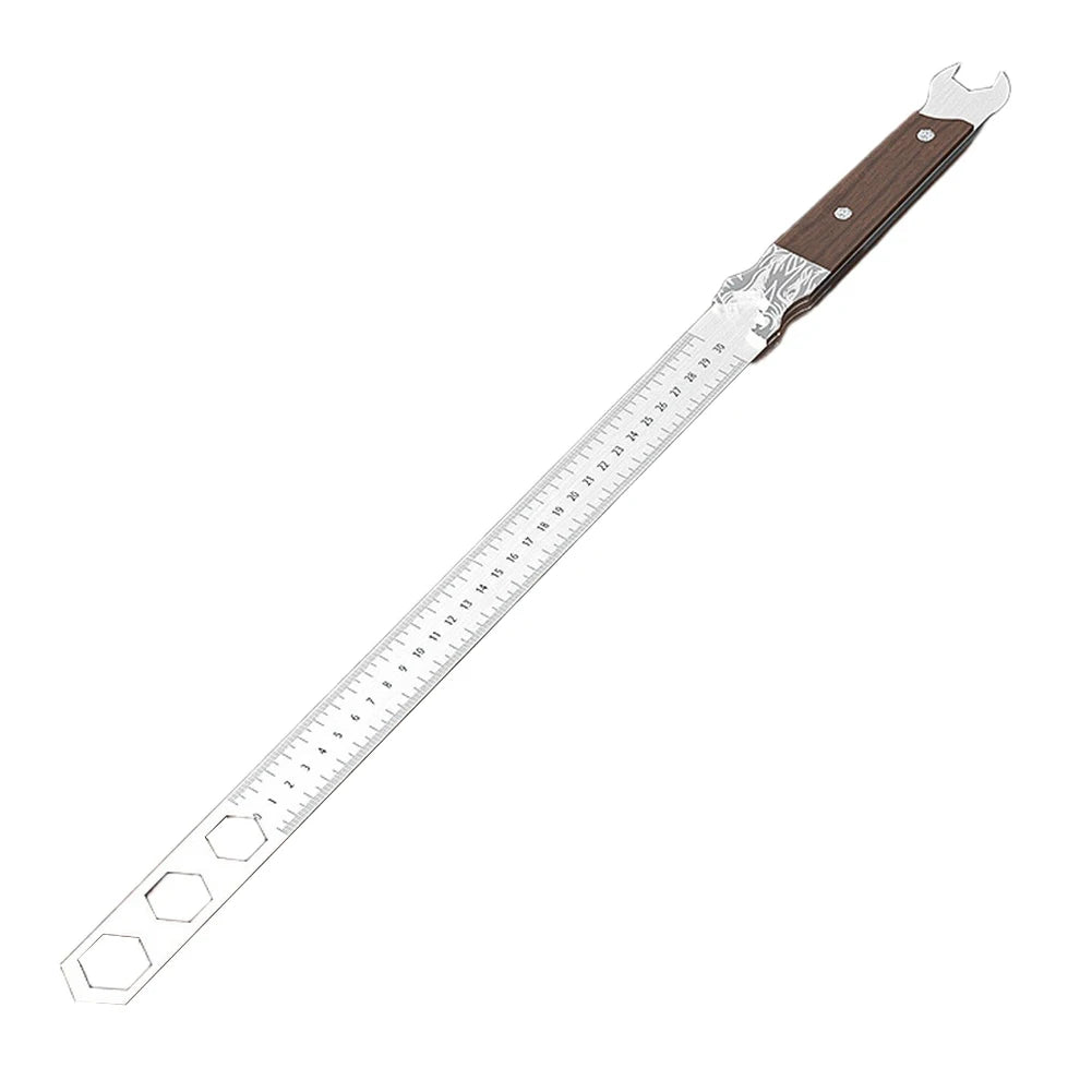 5mm Thickness Manganese Steel Measuring Ruler With Non-Slip Handle Versatile Multifunctional Scale Measuring Tool Defense Ruler