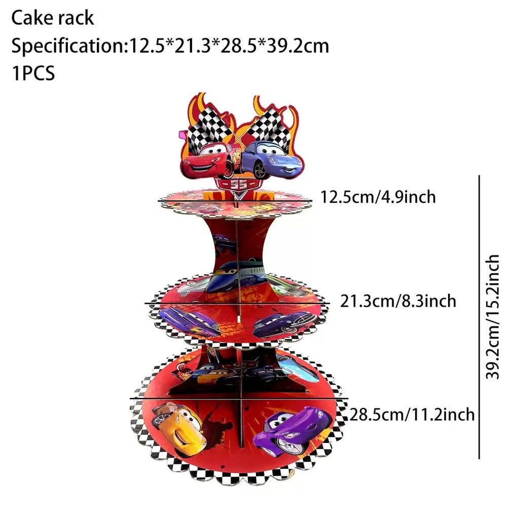 Race Car Party Favor Braclet Stamp Keychain Popcorn Box Party Decoration Cupcake Dessert Tower Kids Birthday Celebrations Favor
