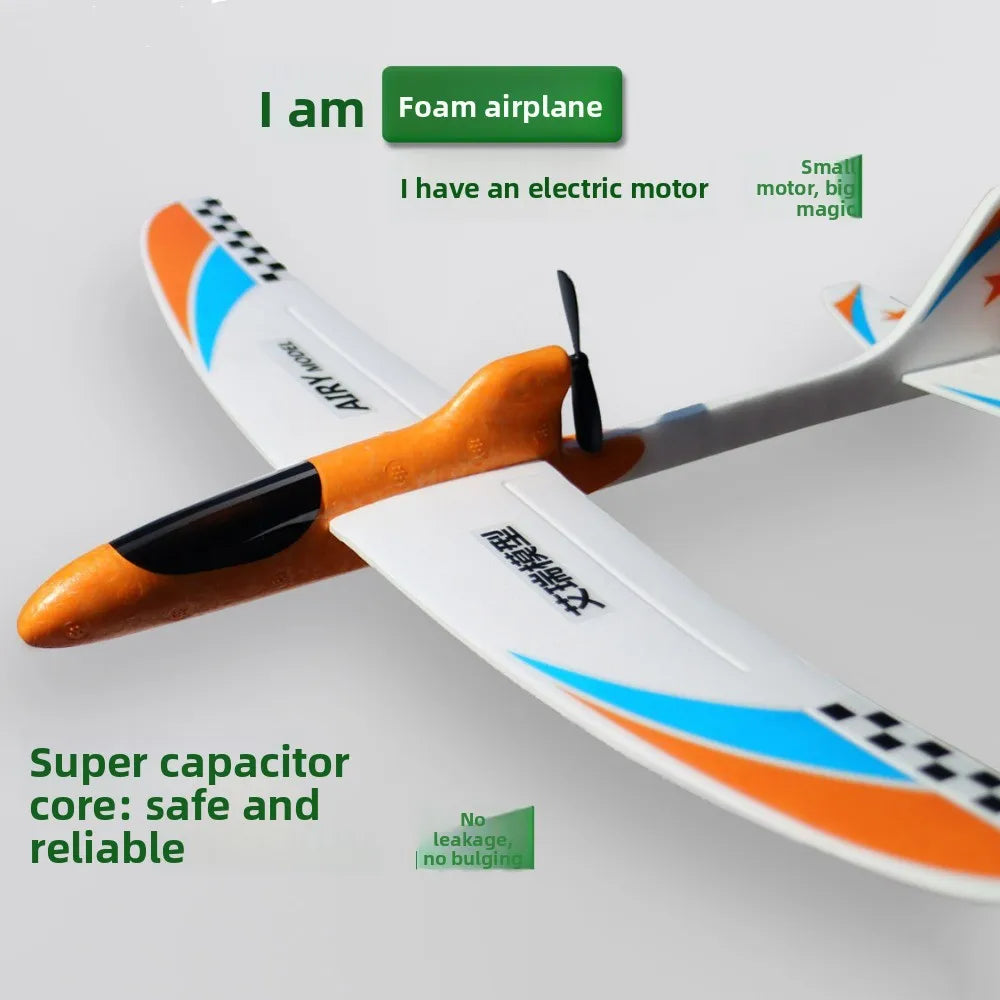 PP Foam Double Wing Airplane Toy Ligthweight Red&Blue Glider Hand Throw Plane Toy High Quality Electric Hand Thrown Aircraft